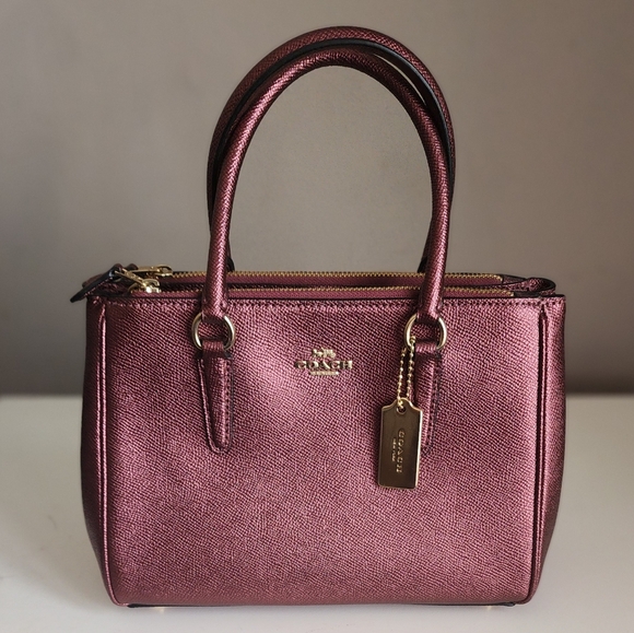 Coach Surrey Metallic  Pink/Raspberry/Wine Handbag - Picture 1 of 7